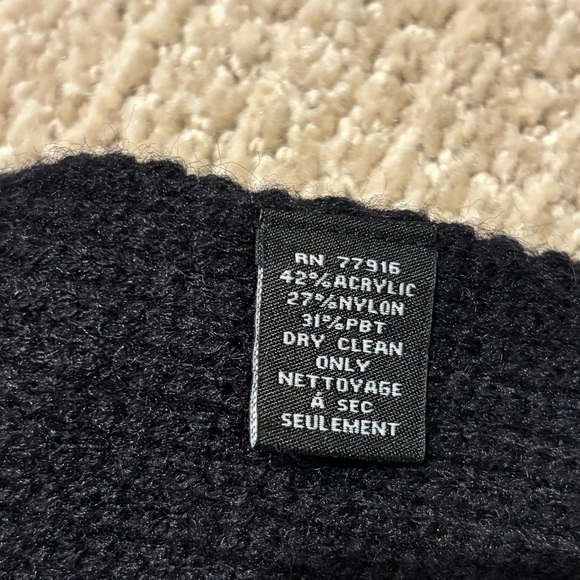 Rachel Zoe Black Half-Zip Poncho Cape - OS - Picture 6 of 8